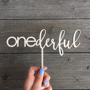 Onederful Cake Topper, 8"W