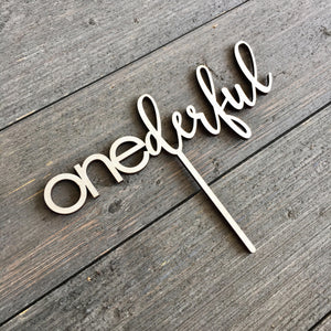 Onederful Cake Topper, 8"W