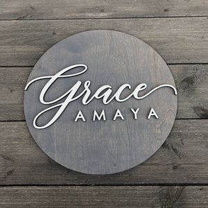 Personalized Circle Plank Name Sign