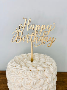 Happy Birthday Cake Topper, 6"W