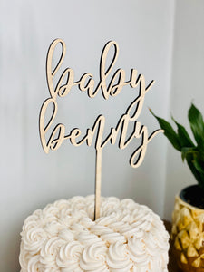 Personalized Baby Name Cake Topper, 6"W